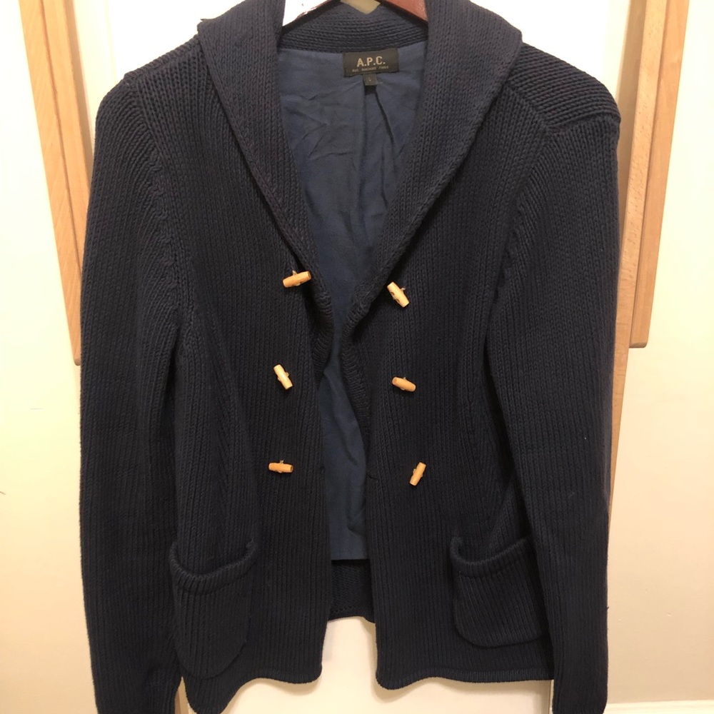 A.P.C. Heavy Cotton Cardigan with Toggle Buttons